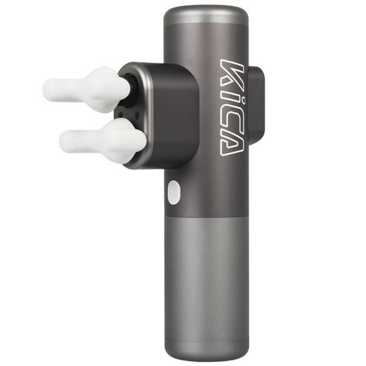 Kica Pro Massage Gun with Dual Head Massage, Up to 20 Hours Working Time, 10 Adjustable Intensity Levels, 10mm Stroke Length, Dual 2600RPM, 3 Massage Modes - Gray
