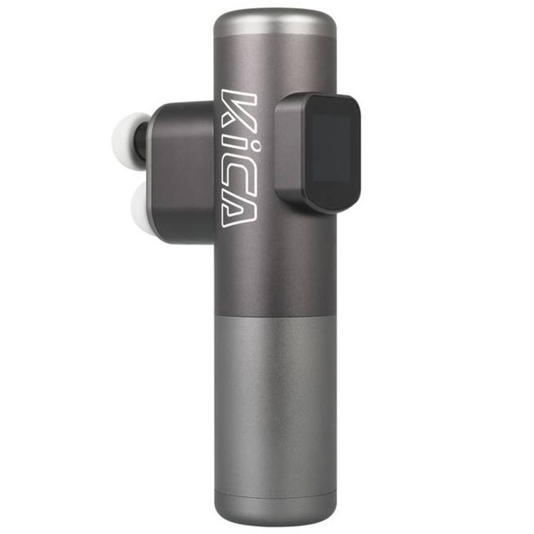 Kica Pro Massage Gun with Dual Head Massage, Up to 20 Hours Working Time, 10 Adjustable Intensity Levels, 10mm Stroke Length, Dual 2600RPM, 3 Massage Modes - Gray