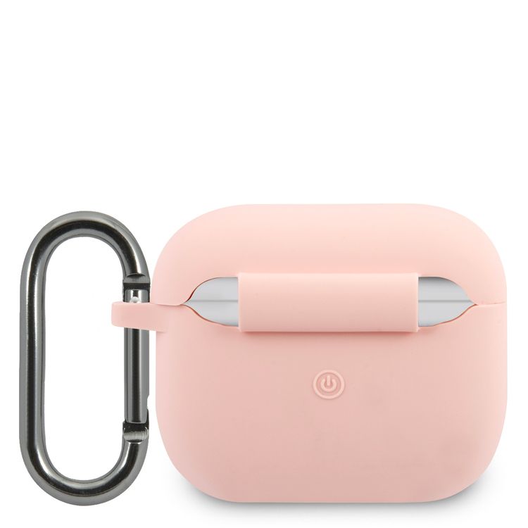 Lacoste Liquid Silicone Airpods Case with Glossy Printing Logo AirPods 3 - Pink