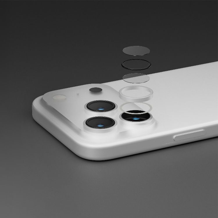 Levelo LucentTrio Camera Lens Protector with 99%  Transmittance for iPhone 17 Pro / 17 Pro Max, Anti-Fingerprint, Anti-Scratch, Double-Sided AR Glass, Oleophobic Coating, Multi-Layer Protection, Strong Adhesive - Titanium Silver