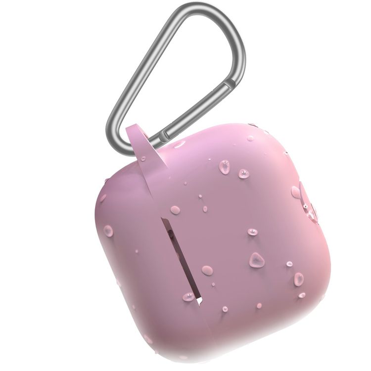Green Lion Berlin Series Silicone Case for Airpods 4, Metal Carabiner, 360° Full Protection, Shock Absorbent, Skin Friendly Silicone, Washable Material - Pink