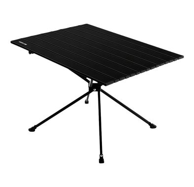 Green Lion CAMP T2 Foldable Camping Table with Carbon Steel Material, 30kg Load Capacity , Lightweight Design, Scratch Resistant, Easy Cleaning, Carry Bag Included, Roll-Up Tabletop Design - Black