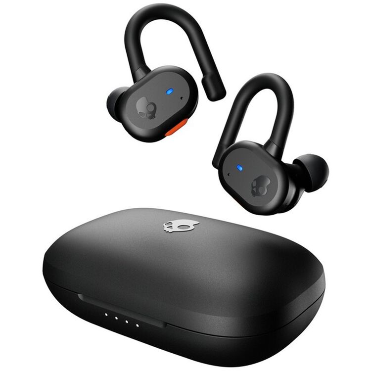 Skullcandy Push Active True Wireless in-Ear Earbuds, Call, Track & Volume Controls, Dual Noise-Reducing Microphones, 44 Hours Total Battery Life, 6 mm Driver Diameter - Black/Orange