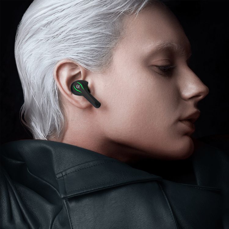 Porodo True Wireless Gaming Earbuds with Touch Control, Music and Game Mode, IPX5 Water Resistant Rate, Dual Microphone Crisp Sound, 1 Hour Charging Time, 5 Hours Playtime - Silver