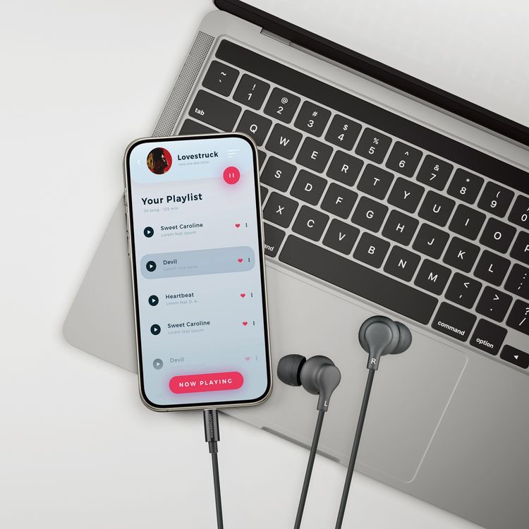 Powerology USB-C In-Ear Stereo Earphones with Intuitive In-Line Control Buttons, 10mm Driver Unit, HD Sound Quality, 5mW Power, Voice Assistant Support - Black