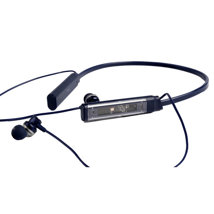 Green Lion Veria Wireless Neckband Earphones with Control Buttons, Up to 17 Hours Play Time & Up to 17.5 Hours Talk Time, 65 Days Standby, FTD Chipset, Built-in Microphone, 12m Transmission Range - Blue