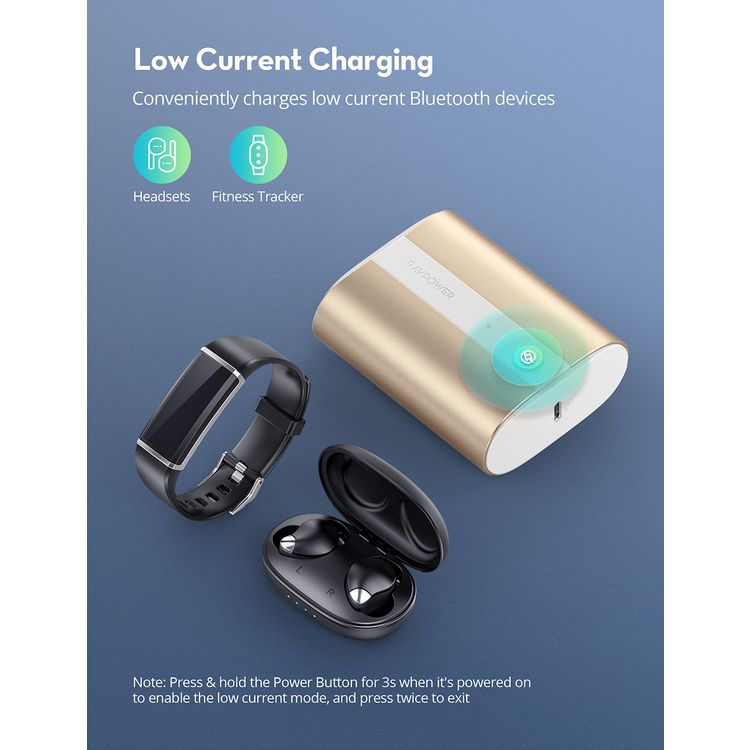 RAVPower 2-Port PD Pioneer Mini Power Bank 10000mAh 18W Fast Charging, Pocket Size Portable Charger Design, USB-C Universal Port, Anti-Scratch Metal Casing