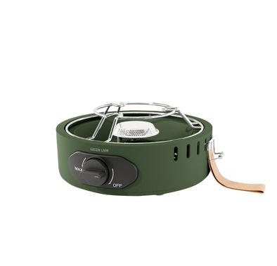 موقد التخييم جرين ليون سولو فليم مع تحكم بالمقبض، غاز البيوتان، موقد من الفولاذ المقاوم للصدأ، قدرة تحميل تصل إلى 5 كجم، قاعدة مضادة للانزلاق، تصميم سهل التنظيف - أخضر