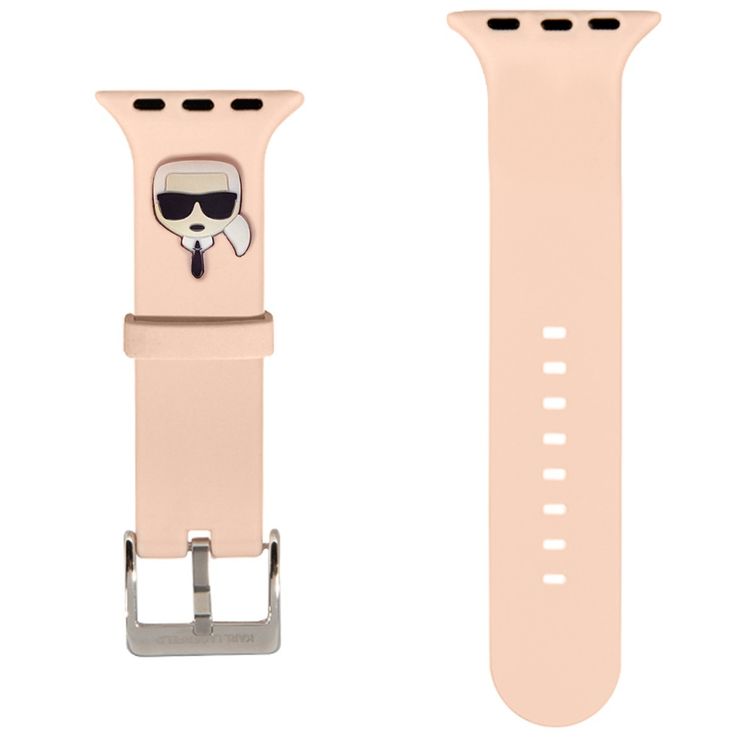 Karl Lagerfeld Strap Silicone Karl Head Logo For Apple Watch 42/44MM - Pink