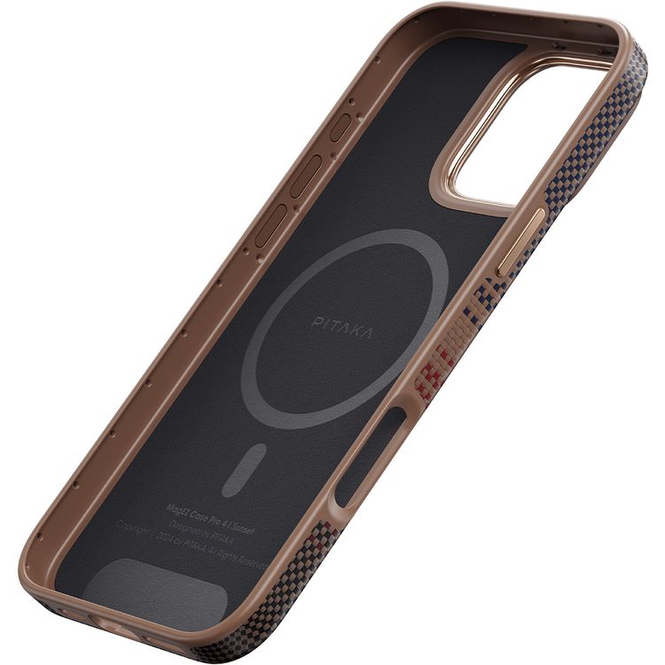 Pitaka Military Grade Case for iPhone 16 Pro, Military-Grade Shockproof Case, Built-in NFC, Raised Camera Lip, MagSafe Compatible - Sunset