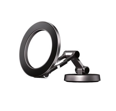 Green Lion MagSnap Car Phone Holder with Strong Magnets, 360° Swivel Adjustable, Zinc Alloy Material, N52 Magnets, Foldable Design, Secure & Stable Design - Gray