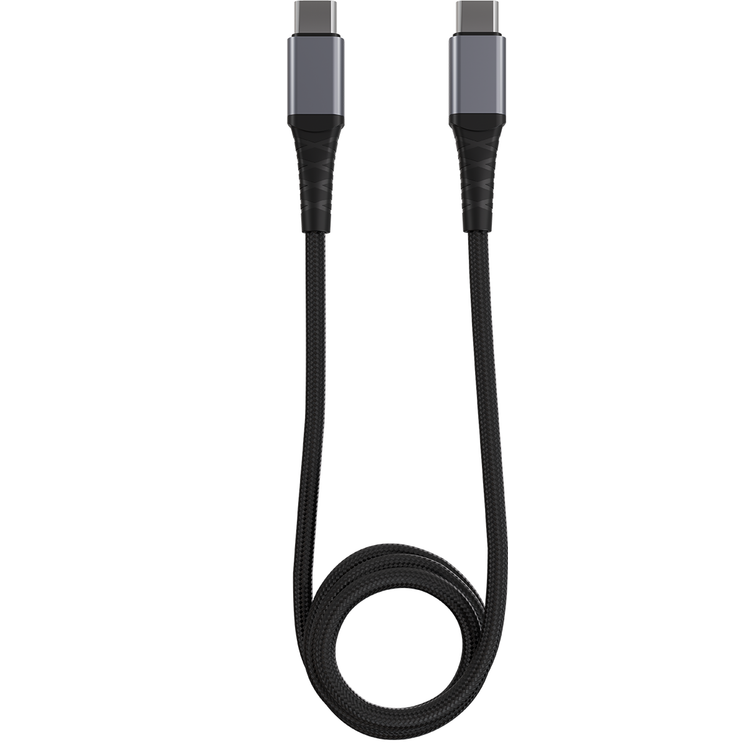 Levelo Nori Mini 60W Car Charger with  USB-C to USB-C Cable, USB-C & USB-A Ports, Fast Charging, 60W Power Delivery, 12-24V Input Power, Durable Material - Gun Gray