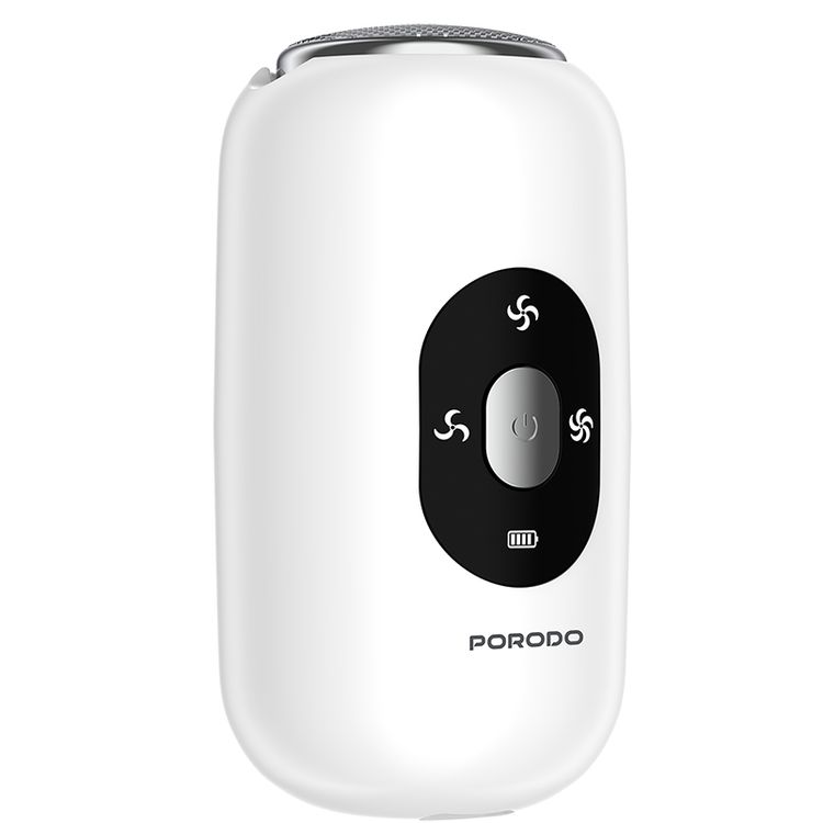 Porodo Dual-Head Electric Callus Remover with 3 Intensity Levels, 1 Hour Working Time, 750mAh Battery, ABS Material, 10W Rated Power, USB-C Charging Port, Quick Head Swap, Smart Stall Protection - White