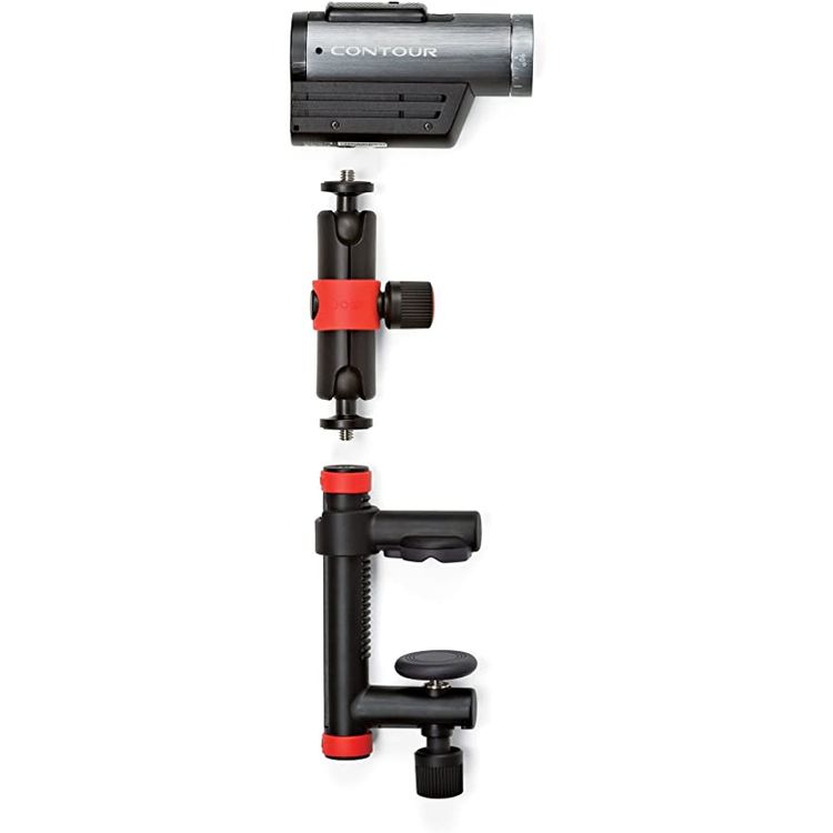 JOBY Action Clamp and Locking Arm for GoPro and Sports Action Video Cameras, Black/Red, JB01291BWW, One Size
