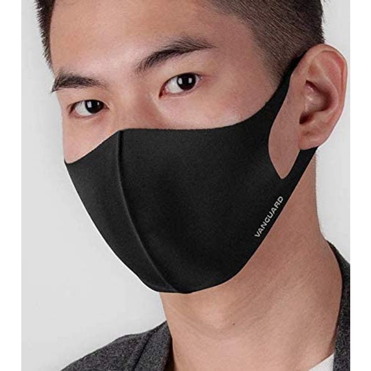 Vanguard Smart Care Puro-Nano Zinc Anti-Bacterial 3 Ply BFE Face Mask, Protection Washable Face Masks - Black (Large)