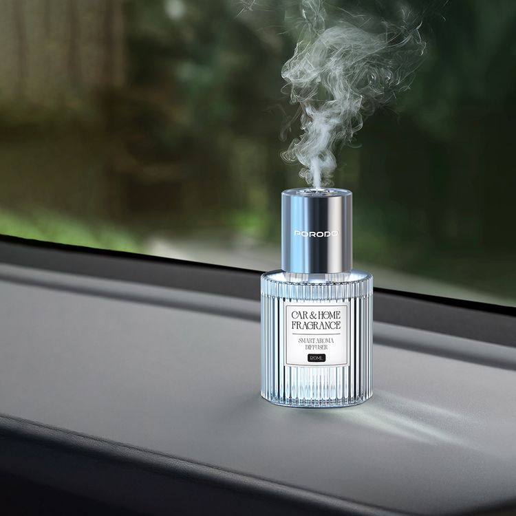 Porodo Grasse Smart Aroma Diffuser with Ambient RGB Light, 120mL Bottle Capacity, 200mAh Battery Capacity, Type-C Charging Port, 4 Spray Modes - Sky Blue
