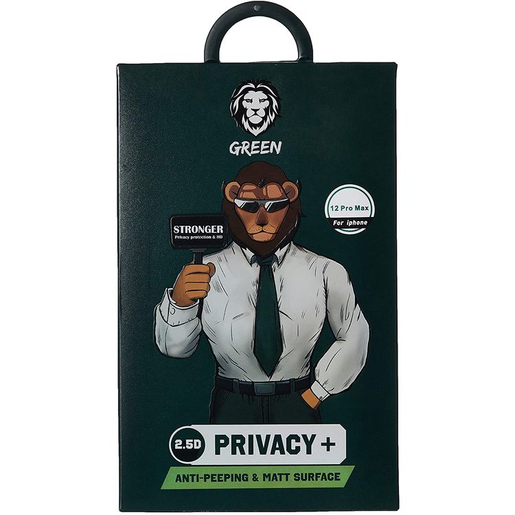 واقي شاشة زجاجي للخصوصية 2.5D AG أخضر لهاتف iPhone 12 / 12 Pro (6.1 بوصة)