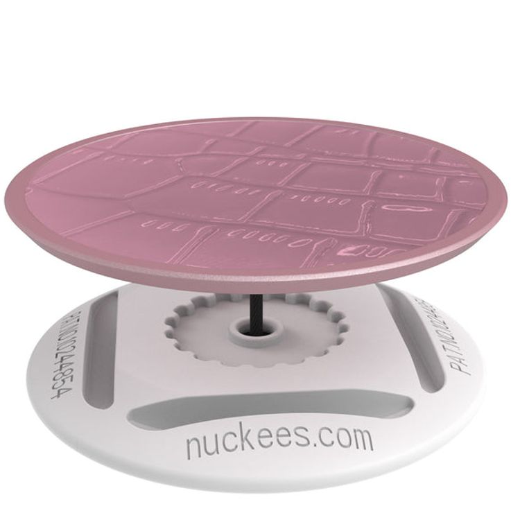 Nuckees Crocodile Vegan Leather Stand and Grip with Snug-hug Technology Compatible for Smartphones Fuchsia