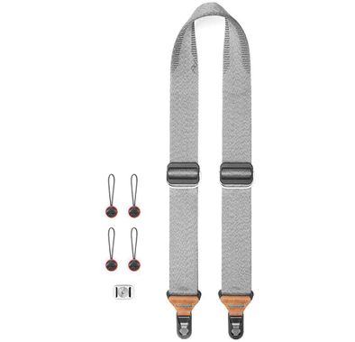 Peak Design SL-MN-3midnight Slide Camera Strap, nylon webbing, strong, removable anchor connectors - Ash (grey)