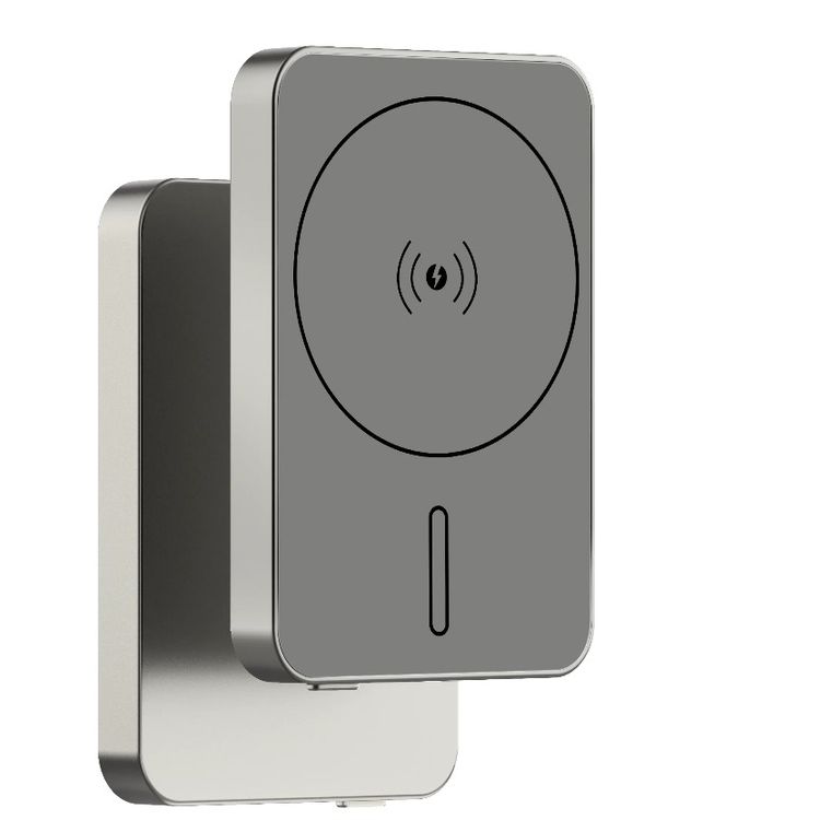 Green Lion GL-MAG 5000mAh Power Bank with 20W Power Delivery, MagSafe Charging, LED Indicator, 15W Wireless Charging, Slim Design - Titanium