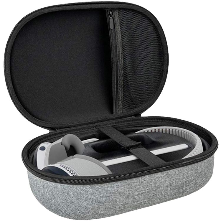 Levelo Aura Full Protection Carrying Bag for Vision Pro with Snow Flakes Cloth + EVA + Lycra Material, Multiple Pockets, Built-in Grip - Gray