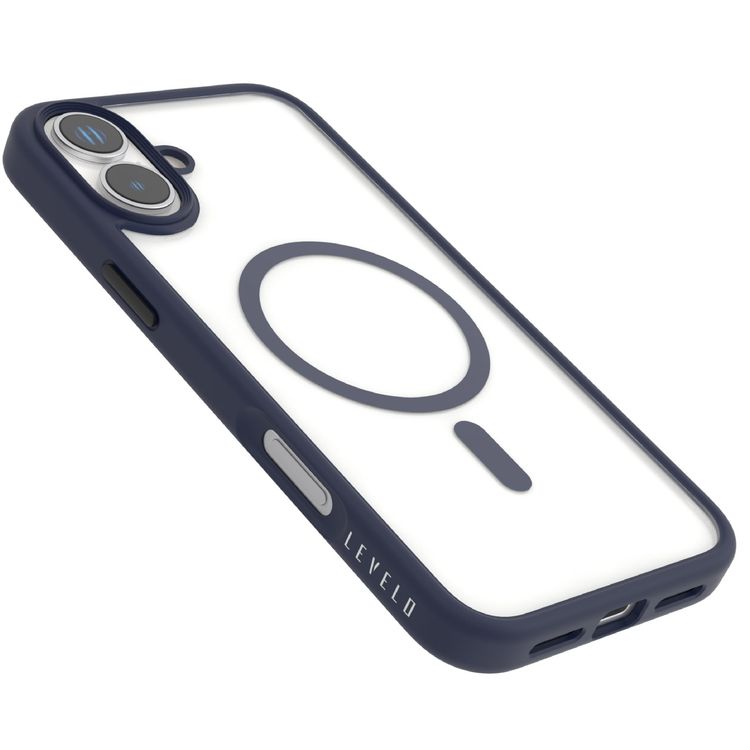 Levelo MagSafe Solo Case for iPhone 16, Clearview Technology, 3H Scratch Resistance, Hybrid Construction - Deep Blue