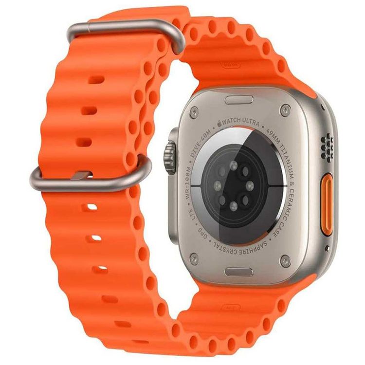 Green Lion Felex Silicone Watch Band for Apple Watch 42/44/45/49mm, Comfortable & Breathable Fit, Premium Material, Easy Installation - Orange
