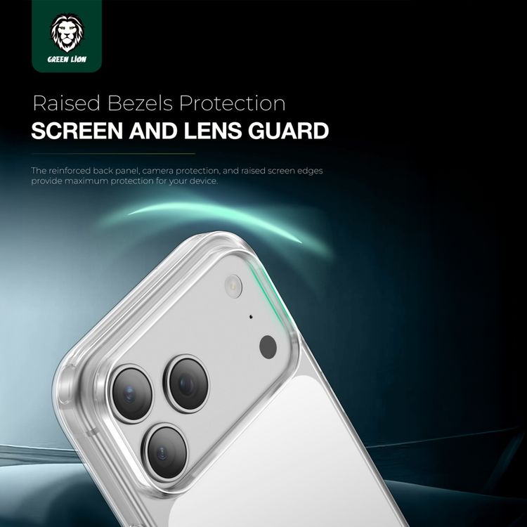 Green Lion Crystal Plus Ultra-Clear MagSafe Case for iPhone 17 Pro Max, Anti-Scratch, Comfortable Grip, Raised Bezels for Camera & Screen, Comfortable Grip, Anti-Fingerprint - Clear