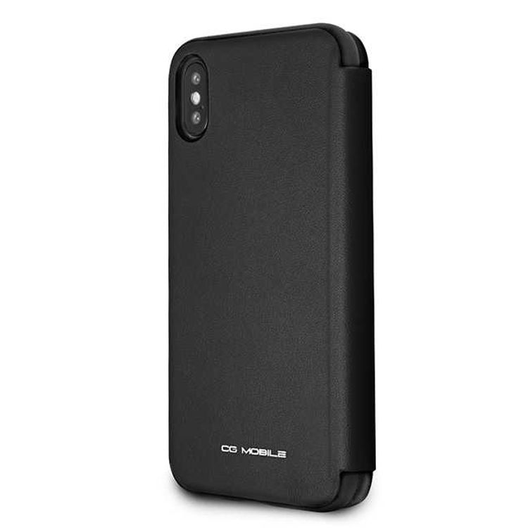 CG MOBILE Ferrari Urban Off Track Leather Book Type Case for iPhone X - Black