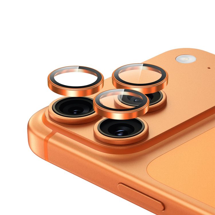 Green Lion Sapphire Camera Lens Protector for iPhone 17 Pro / 17 Pro Max, Full Coverage, PVD Technology, High Transparency, Military-Grade Glossy Shield - Orange Titanium