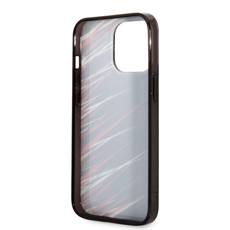 Ferrari PC/TPU Case with Double Layer Grass Print iPhone 14 Pro Compatibility - Black