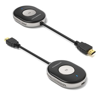 Powerology Wireless HDMI Direct Mobile Streaming Audio & Video, 50m Transmission Range, 4K Resolution, Low Latency, iOS & Android Compatible - Black 