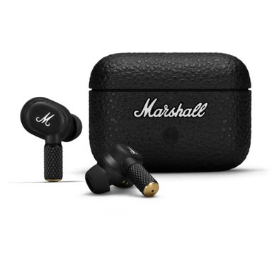 Marshall Motif II Wireless Earbuds with ANC, Touch Controls, Up to 30 Hours Playtime, Fast Charge, Water Resistant, Wireless Charging Compatible, Marshall Signature Sound - Black