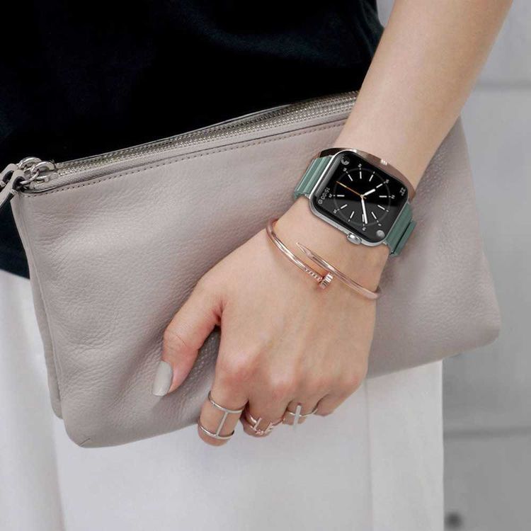 AhaStyle Rugged Design Premium Silicone Watch Band 44mm, Comfortable Silicone Breathable Replacement Wrist Band Strap Compatible for Apple Watch Series 5/4/3/2/1