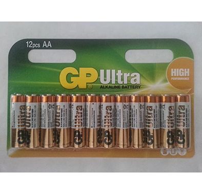 GP Ultra Alkaline AA Battery 12-Pieces - Cooper