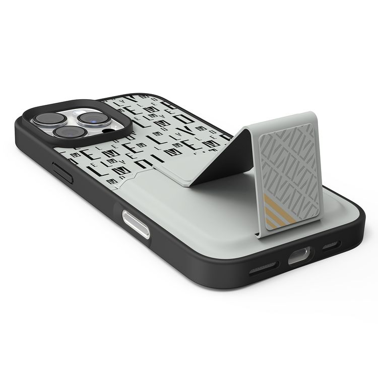 حافظة Levelo Morphix Gripstand مع حامل بطاقات لهاتف iPhone 16 Pro، حامل بطاقات مدمج، زوايا مقاومة للصدمات، ملمس نحيف بدون غطاء، حافة كاميرا مرتفعة، مادة فائقة المتانة