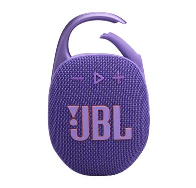 مكبر صوت JBL Clip 5 اللاسلكي المحمول، بلوتوث 5.3، وقت شحن 3 ساعات، عمر بطارية 15 ساعة، مقاوم للماء والغبار - بنفسجي