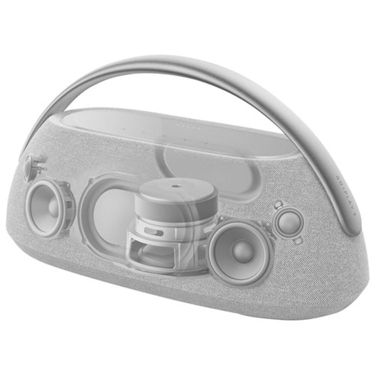 Harman Kardon Go Play 3 Portable Bluetooth Speaker with Superior Sound, Type-C USB Port, Up to 8 Hours Music Play Time, 3 Hours Charging Time, Bluetooth Version 5.2, Built-in Battery - Gray