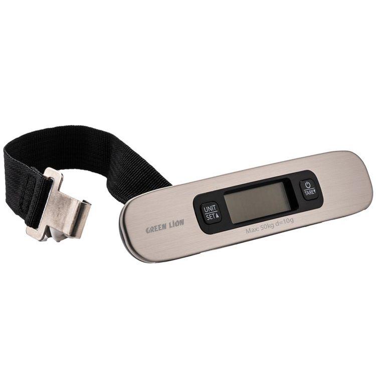 Green Lion Digital Luggage Scale with Overload & Low Battery Indicator, 30s Auto Shut Off, Tare Function, 1-50kg Capacity & 10g Division, Digital Display - Silver