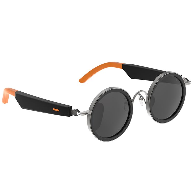 Porodo Lifestyle Velora Smart Sunglasses with Built-in Microphone, 4 Hours Playtime, Magnetic Charging Interface, UV400 Protection, Bluetooth Version 5.3, 10-15m Transmission Range, 2x 80mAh Battery Capacity, IPX4 Water Resistance Level, Touch Control, Dual Stereo Speakers - Orange / Black