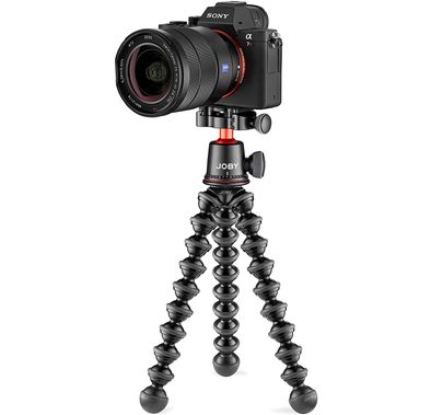 JOBY gorillapod kit Pro Kit, Includes Stand & BallHead with QR Plate, 6.Lb Load Capacity, /Charcoal/Red, JB01566, JB01566 BWW - Black