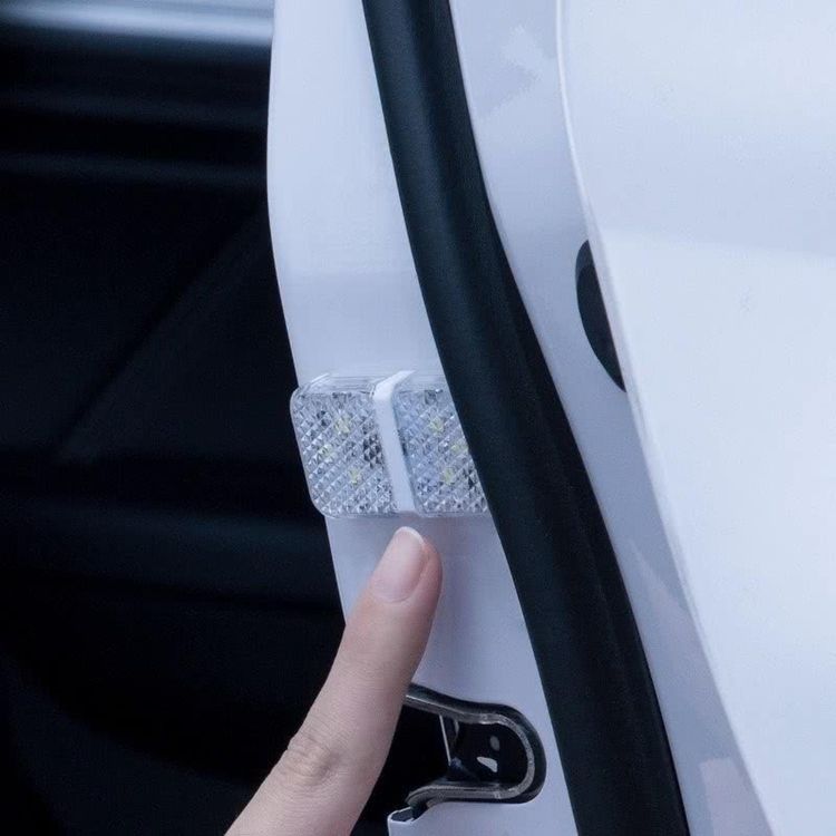 Baseus Door Open Warning Light with LED Lamp, Aluminum + ABS + PC, Waterproof, 2 Pieces - White