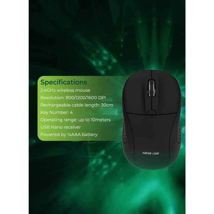 ماوس جرين لايون G200 اللاسلكي - أسود