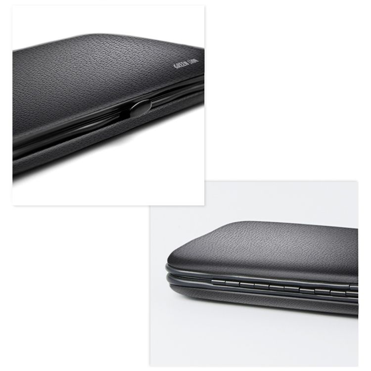  مجموعة أدوات مانيكير وباديكير 15 في 1 من غرين ليون، مجموعة مقص أظافر من جلد البولي يوريثان المقاوم للصدأ ، مجموعة أدوات غير قابلة للانزلاق ، مجموعة أدوات تجميل محمولة للسفر للجنسين ، العناية بالوجه والبشرة والأظافر - أسود