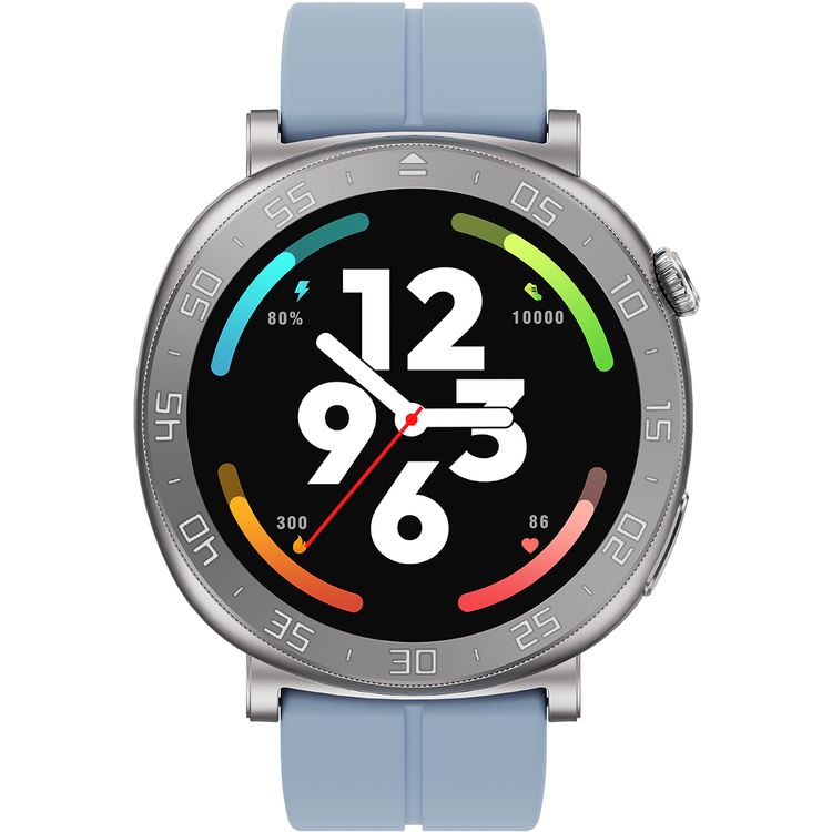 Porodo Salud Smart Watch with 1.43" HD Screen Size, 280mAh Battery Capacity, Up to 5 Days Working Time, Up to 30 Days Standby Time, 2 Hours Charging Time, GPS Log Tracking, Camera Shutter, Sleep & Stress Management, Smart Connectivity, Durable & Lightweight - Blue