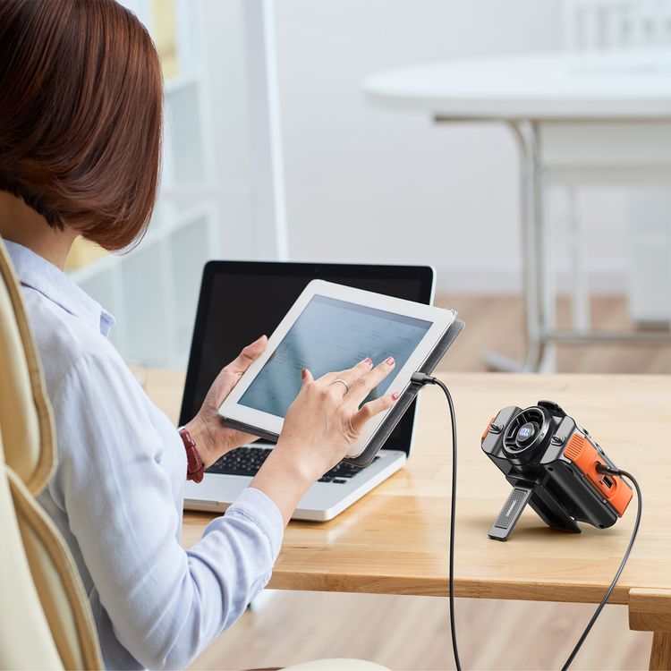 Porodo Lifestyle 800mAh Bluetooth Waist Fan with LED Headlight Function, Bluetooth Music Streaming, Adjustable Cooling Breeze, Comfortable Lanyard, 8000mAh Battery Capacity - Black