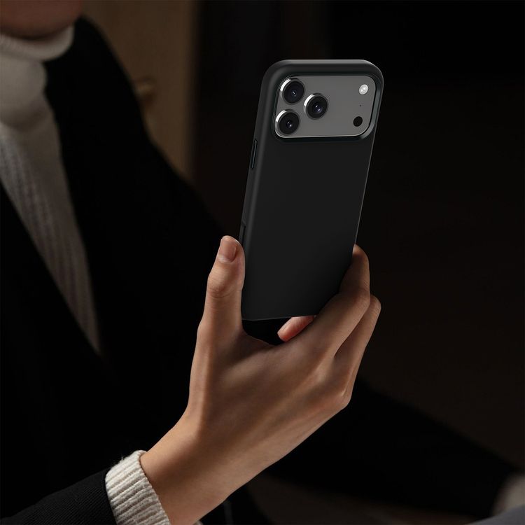 Levelo Iris MagSafe Liquid Silicone Case for iPhone 17 Pro Max, Strong Magnets, Drop-Tested, Aluminum Alloy Frame for Camera & Buttons, Shock-Resistant Bumper, Premium Silicone Grip - Black