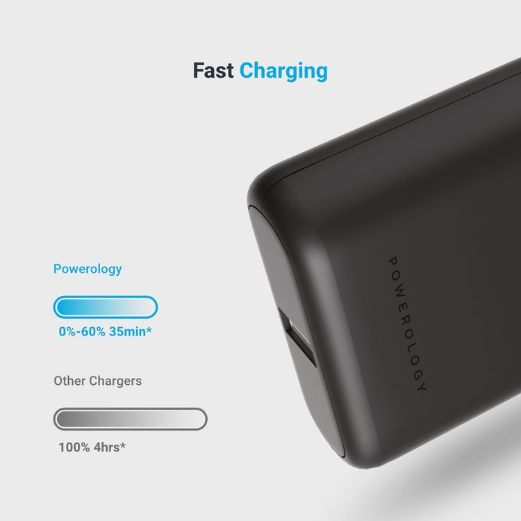 Powerology Portable Compact Power Bank 20000mAh 30W - Black