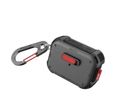 Skinarma Airpods Pro 2 Case Mecha with Layered Hybrid Shell Construction, Secure Magnetic Closure, Precise Openings for Speakers and Charging Port - Gun Metal