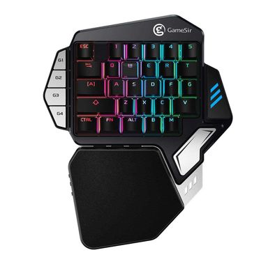 GameSir Z1 Gaming Keypad-Cherry MX Red Switch Buttons for Versions Prior to iOS 13.4 at present, Onehand Keyboard,Glorious & Amazing Lighting Effects,Detachable Wrist-Rest Section